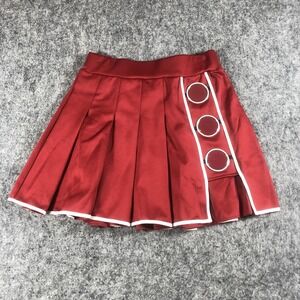 Naruto Shippuden Skirt Womens Medium Red Pleated Anime Cosplay Elastic Waist